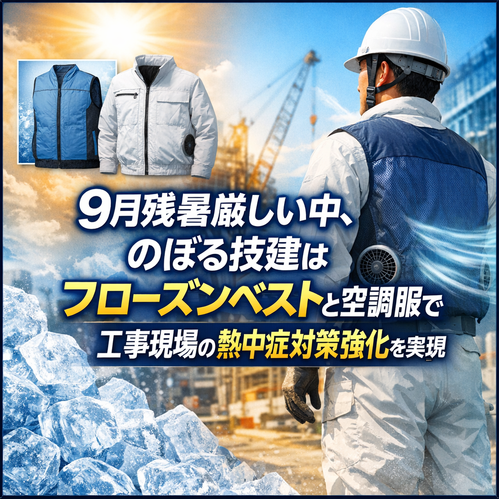 9月残暑厳しい中、フローズンベストで工事現場の熱中症対策強化を実現